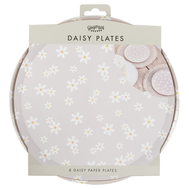 Platos Baby Shower Papel Margaritas 8pcs