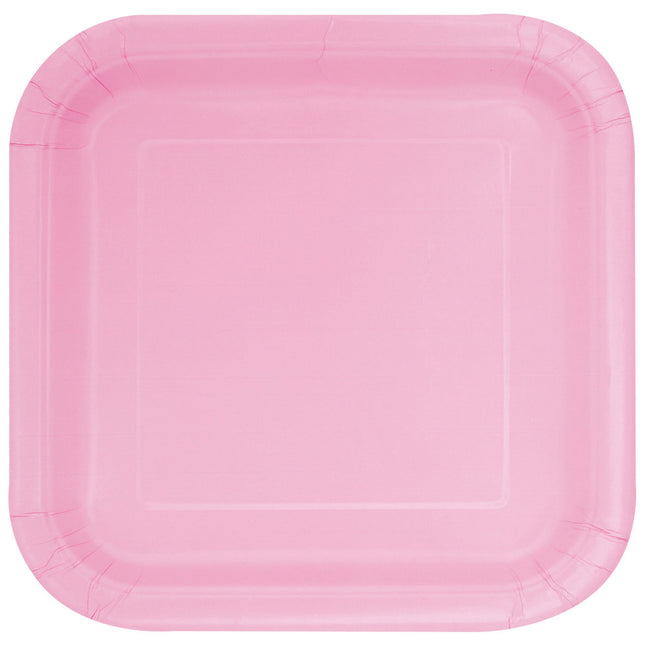 Platos Rosa Claro Cuadrados 17,5cm 16pcs