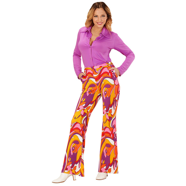 Pantalones Disco 70S Color Mujer