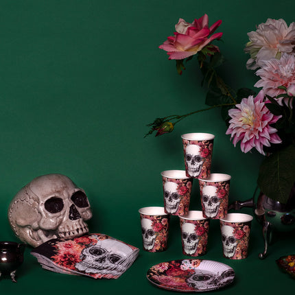 Tazas Día De Los Muertos Papel 210ml 10pcs