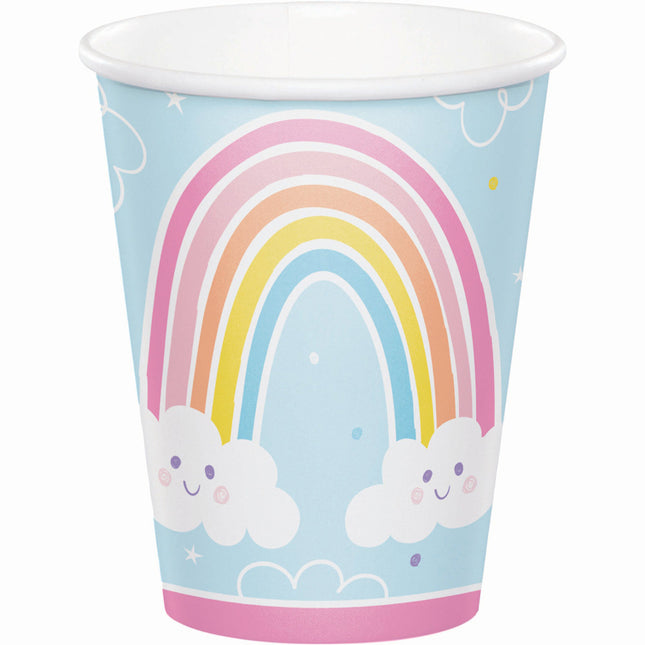 Vasos arco iris 237 ml 8 uds.