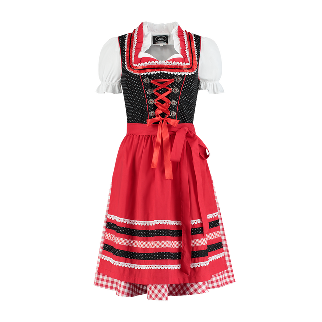 Rojo Blanco Dirndl Vestido Oktoberfest Damas Cuadros