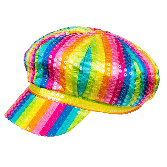 Gorra Arco Iris Purpurina