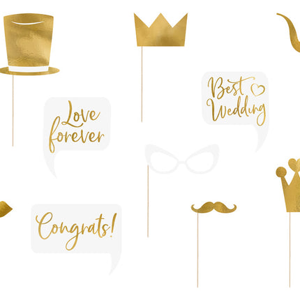 Photobooth Boda Oro 10pcs