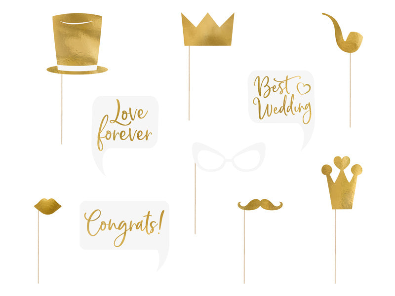 Photobooth Boda Oro 10pcs