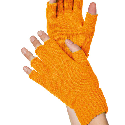 Guantes Naranja Neón Sin Dedos