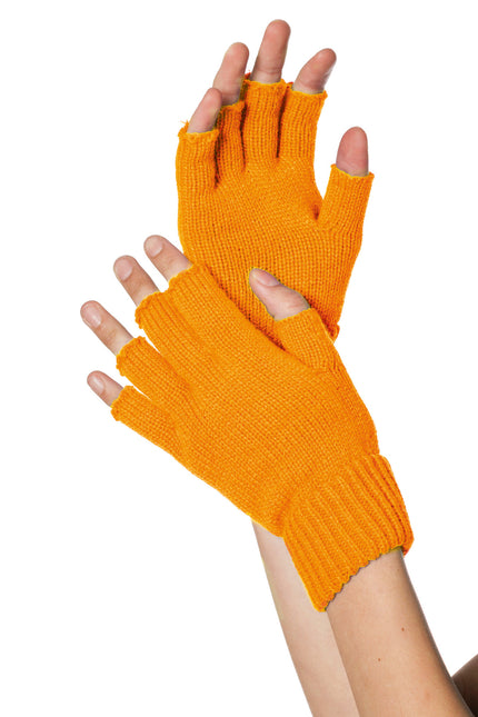 Guantes Naranja Neón Sin Dedos