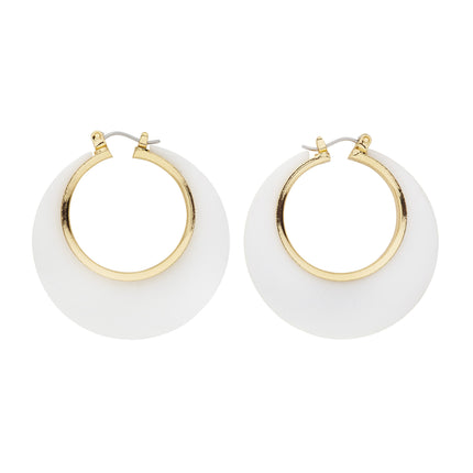 Pendientes Disco 70S Oro Blanco