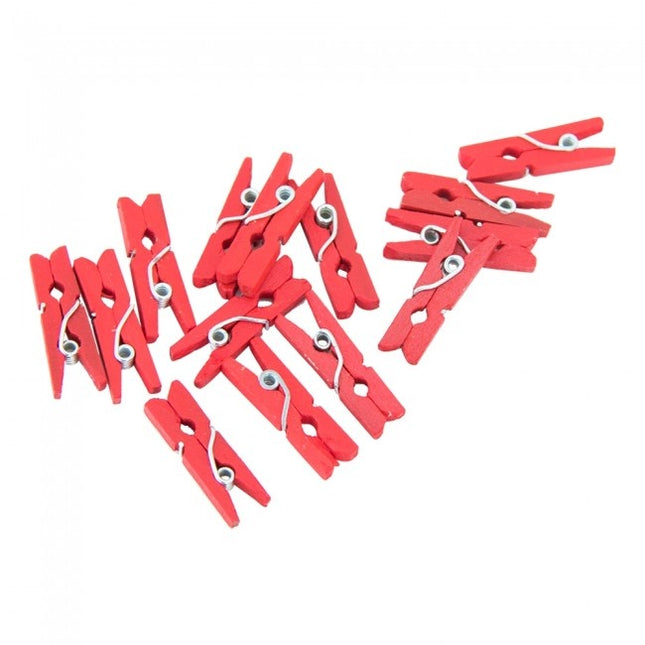 Mini Clavijas Madera Rojo 24pcs