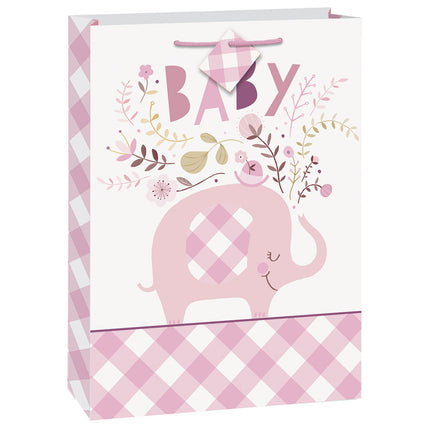 Bolsa regalo bebé elefante rosa