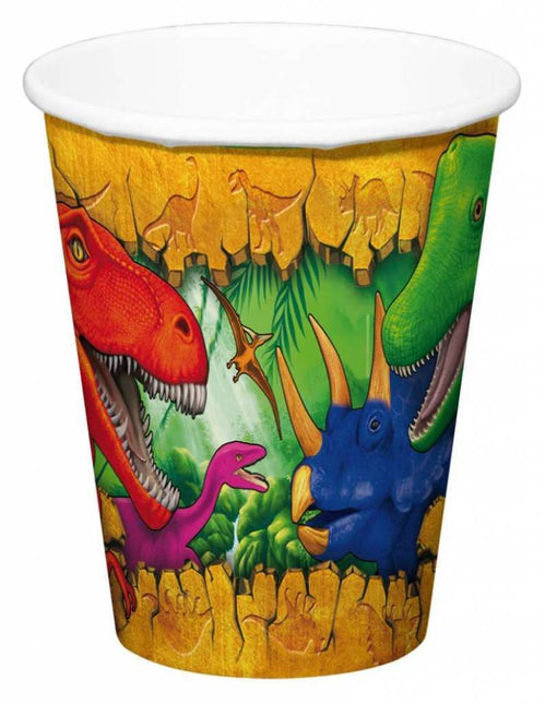 Vasos Dinosaurio Cartón 250ml 6uds.