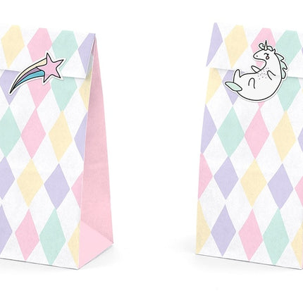 Bolsas para Compartir Unicornio Papel 18cm 6pcs