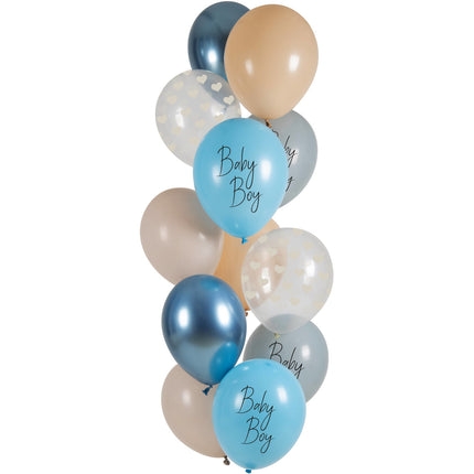 Globos Azules Nacimiento Niño 33cm 12pcs