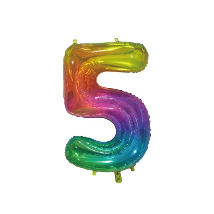 Globo foil Figura 5 Arco Iris Transparente 66cm