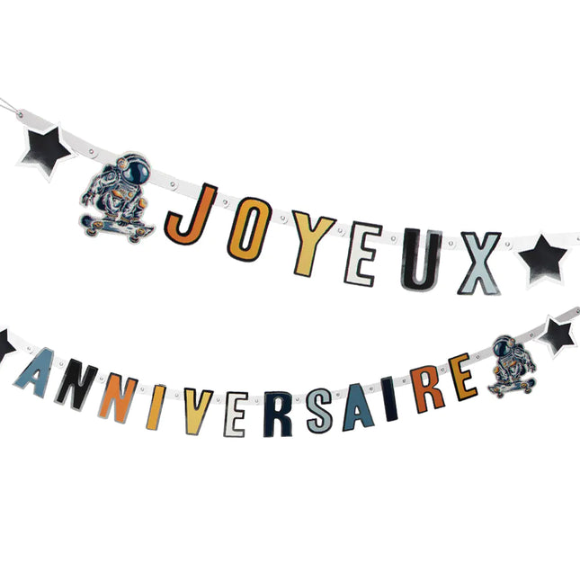 Guirnalda de letras Space Party Yoyeux Anniversaire 2,5m