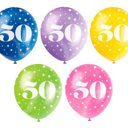 Globos 50 Años Confetti 30cm 5pcs