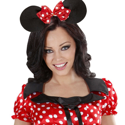 Diadema Minnie Mouse Negro Rojo