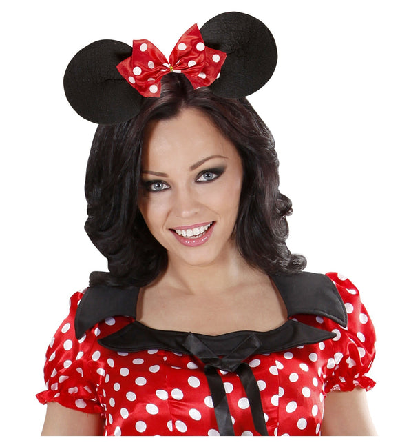 Diadema Minnie Mouse Negro Rojo