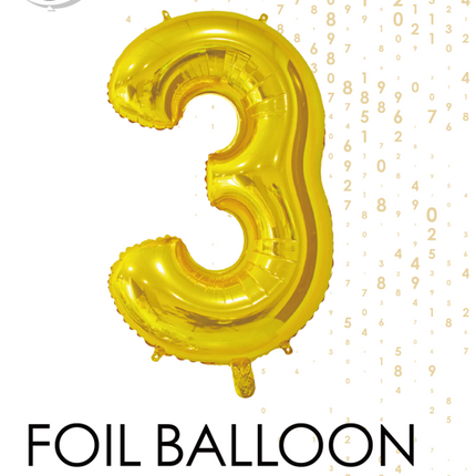 Globo de foil Figura 3 Oro 66cm