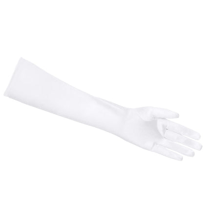 Guantes Largos Raso Blanco