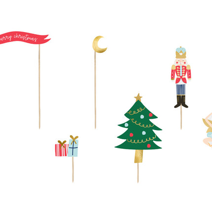 Cake topper Navidad 19cm 6pcs