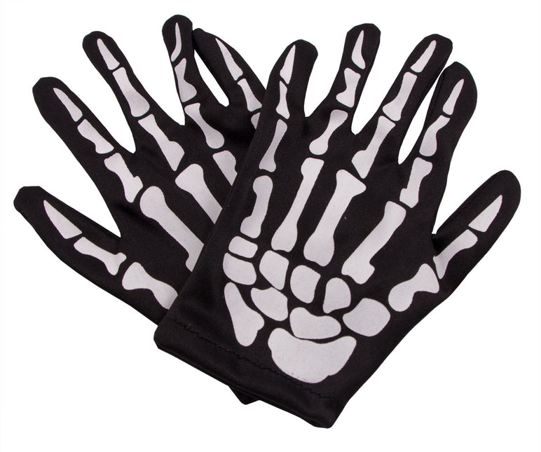 Halloween Guantes Esqueleto Niño Negro