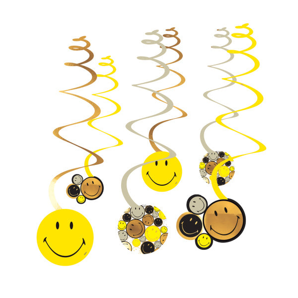 Decoración Colgante de Colores Smiley 1,3m 6pcs