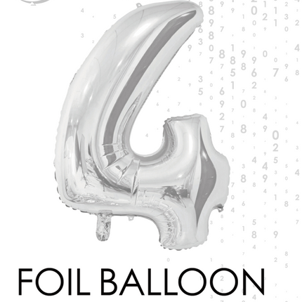 Globo foil Figura 4 Plata 66cm