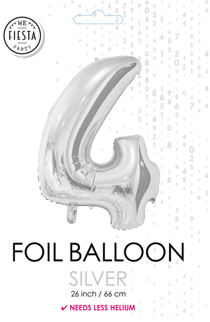 Globo foil Figura 4 Plata 66cm