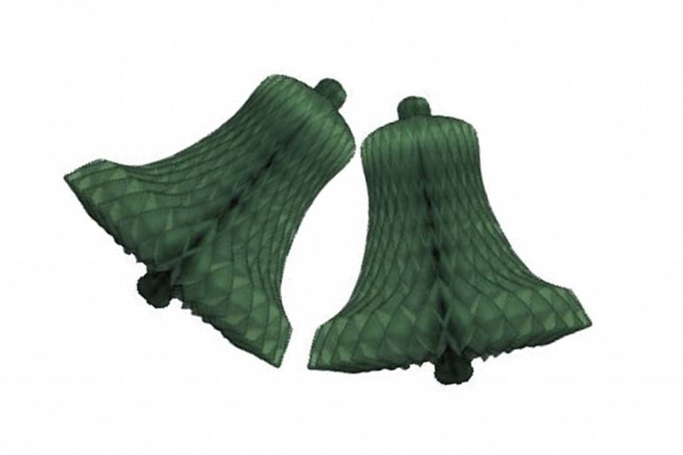 Campana de Navidad Panal Verde 28cm 2pcs