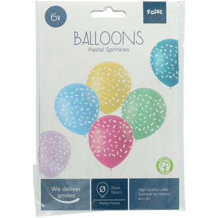 Globos Confeti de Colores 33cm 6pcs