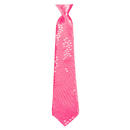 Corbata Rosa Lentejuelas 40cm