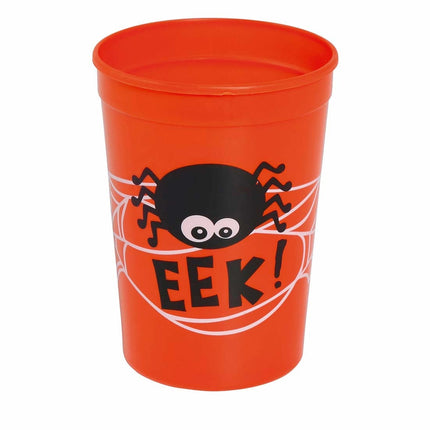 Taza Naranja Halloween Araña 11cm