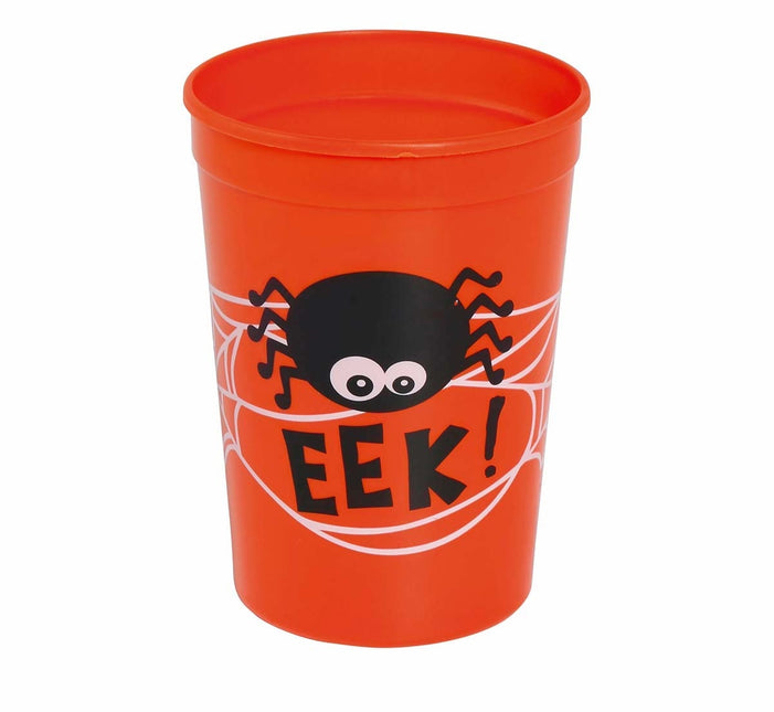 Taza Naranja Halloween Araña 11cm