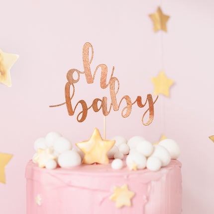 Oro rosa Cake topper Oh Baby 25cm