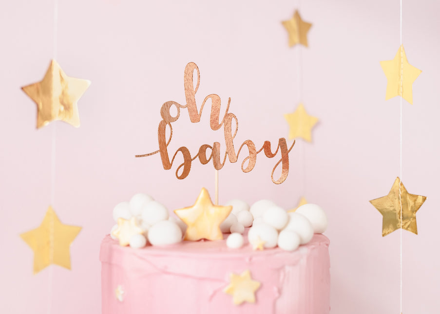 Oro rosa Cake topper Oh Baby 25cm