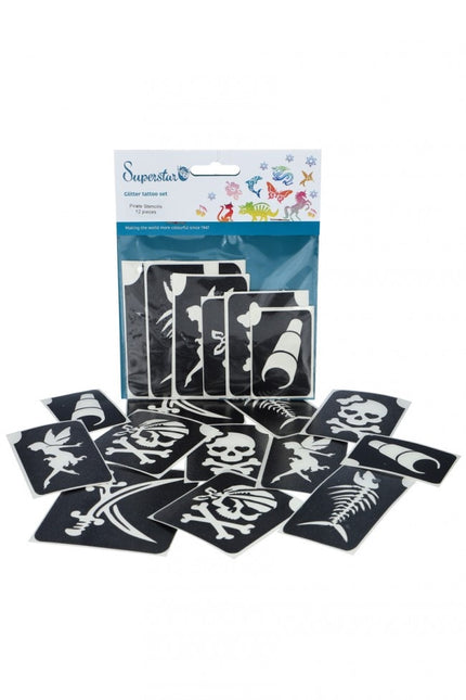 Plantilla Tatuaje Negra Pirata 12pcs