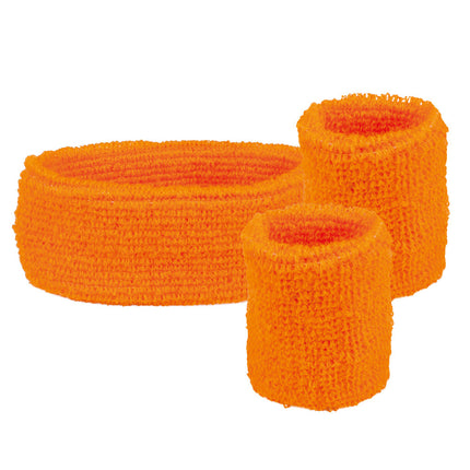 Bandas de sudor Naranja neón 3pcs