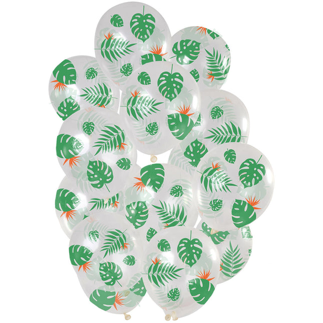 Globos Hojas Tropicales 30cm 15pcs