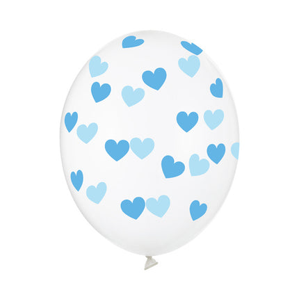 Globos Transparentes Corazones Azules