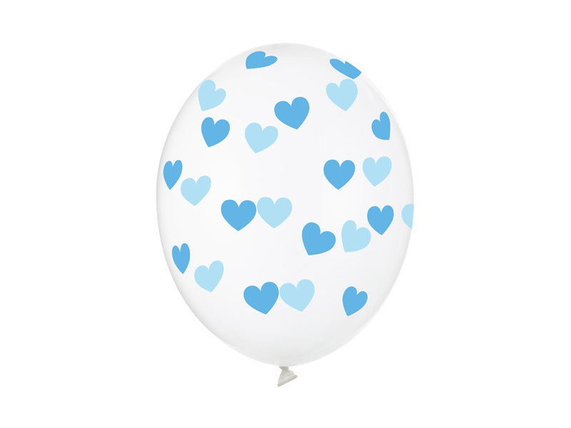 Globos Transparentes Corazones Azules