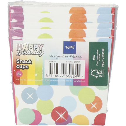 Cajas de Caramelos Feliz Cumpleaños Confeti Arcoiris 5pcs