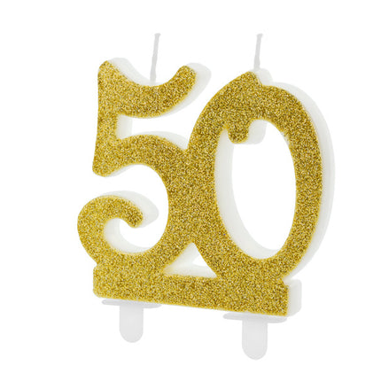 Vela 50 Años Oro 7,5cm