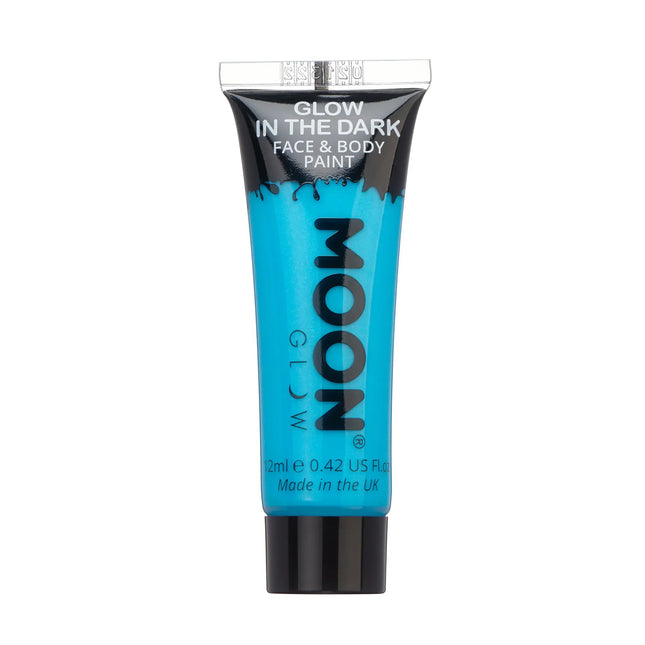 Moon Glow Pintura facial que brilla en la oscuridad Azul 12ml