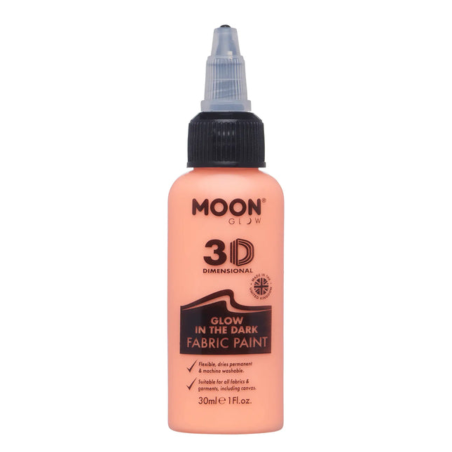 Moon Glow Pintura para Tela que Brilla en la Oscuridad Naranja 30ml