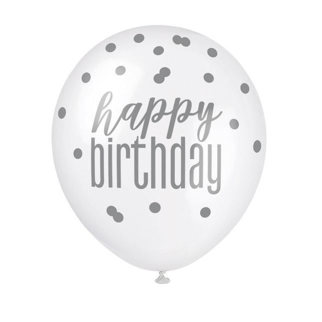 Globos de Cumpleaños Happy Birthday Dots 30cm 6pcs