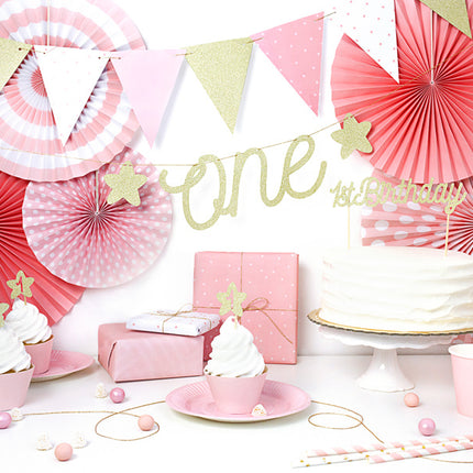 Cake Toppers 1 Año Oro 6pcs