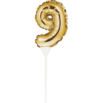 Gold Cake topper 9 Años Globo 13cm