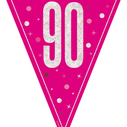 90 Años Guirnalda Rosa 2,5m