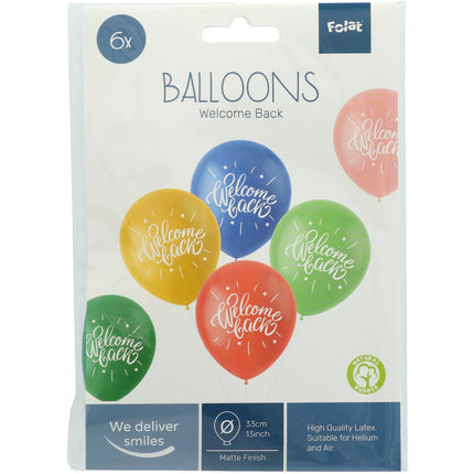 Globos Welcome Back Coloured 33cm 6pcs